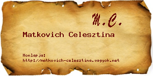Matkovich Celesztina névjegykártya